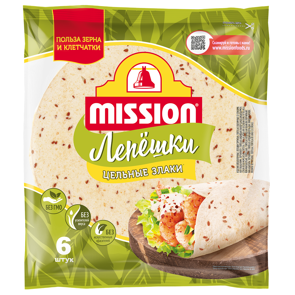 Пшеничные лепёшки MISSION Цельные злаки