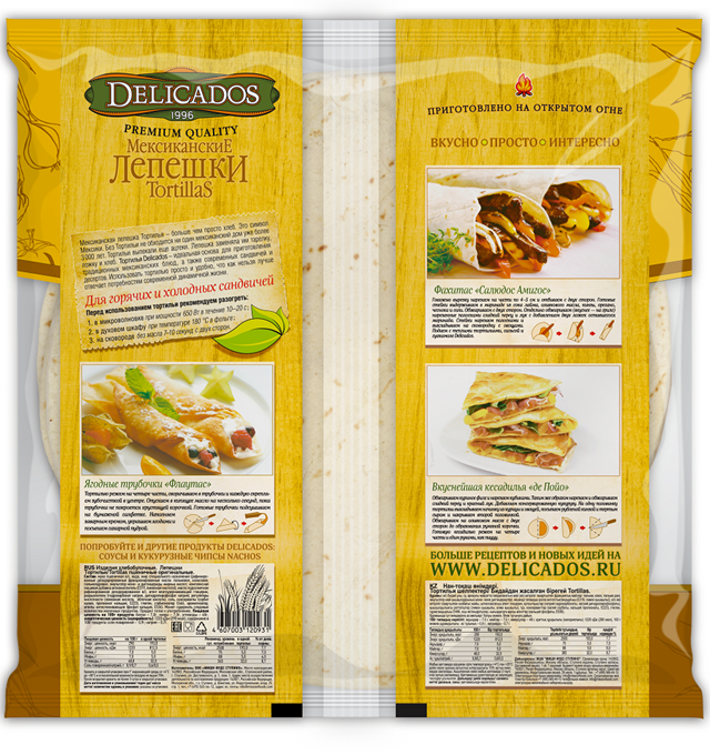 Delicados Tortilla Original 400G Back