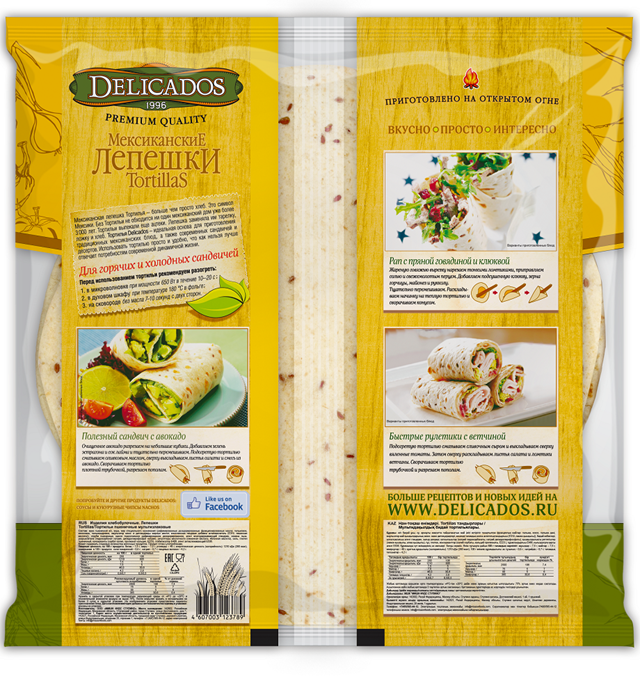 Delicados Tortilla Multigrain 400G Back